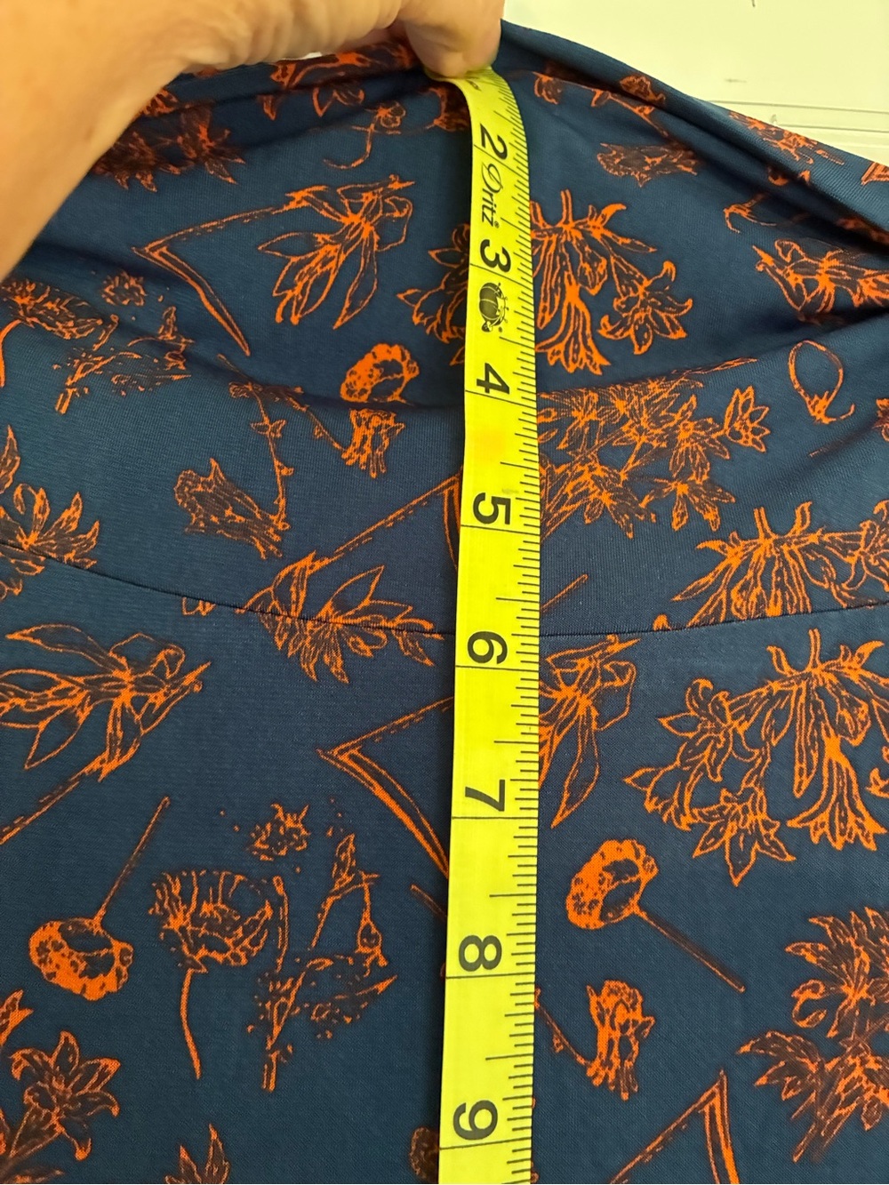 LuLaRoe Navy Maxi Skirt with Rust Floral Print - Picture 4 of 5
